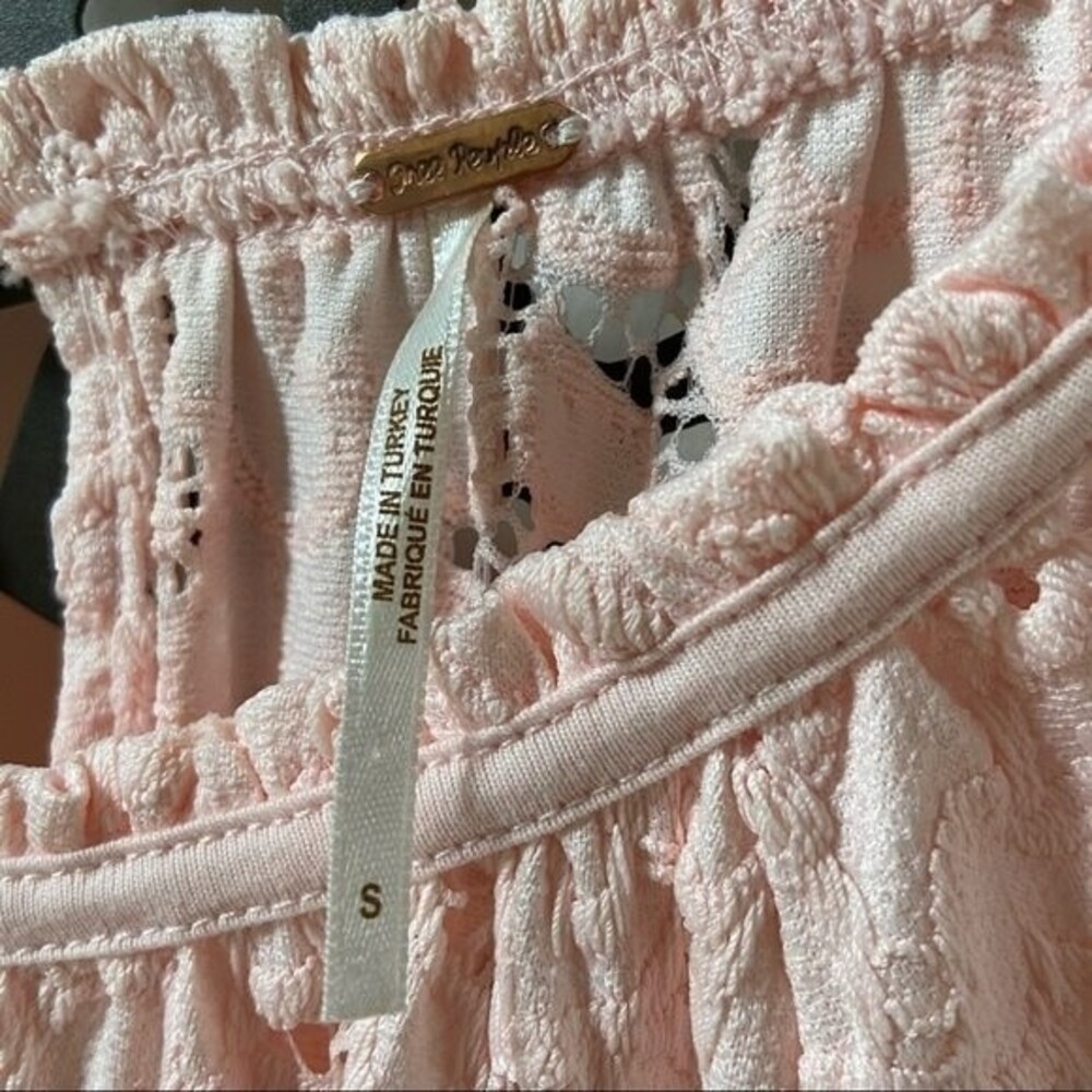 Free People Olivia Lace Tee in Pink S NWOT - Picture 14 of 16